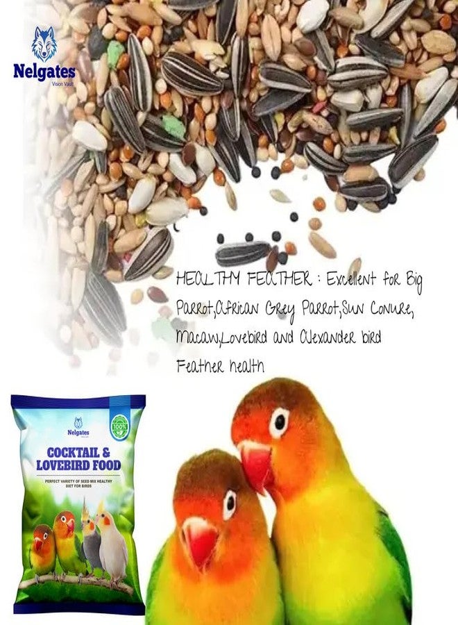 Nelgates Bird Food for Cockatiel & Lovebirds | Premium Mix of Canary Seed, Sunflower Seed & Natural Ingredients | Suitable for All Life Stages 500g - Image 5